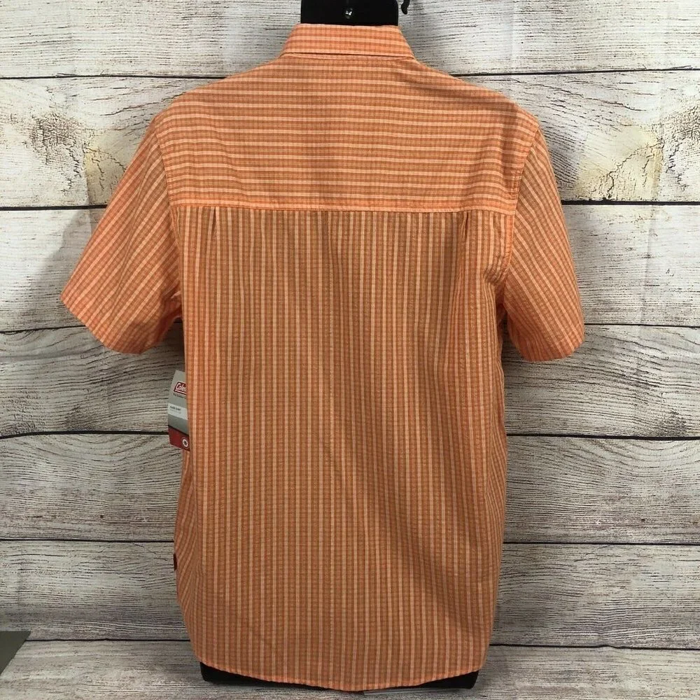 Coleman Guide Shirt Mens Large Orange Plaid Button Front - Picture 4 of 8